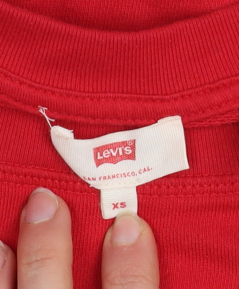 Womens UK Size XS Levi's Red Pullover Sweatshirt