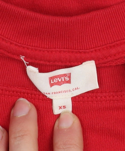 Womens UK Size XS Levi's Red Pullover Sweatshirt