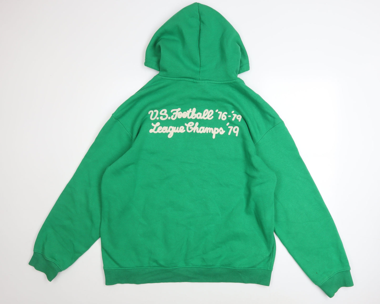 Mens UK Size L H&M Green Pullover Hoodie