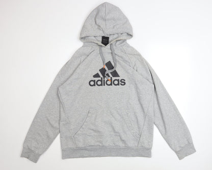 Mens UK Size L adidas Grey Pullover Hoodie