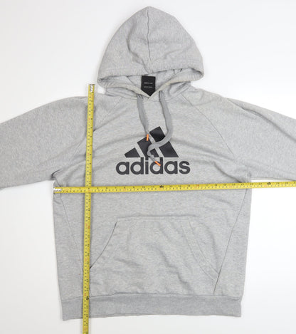 Mens UK Size L adidas Grey Pullover Hoodie