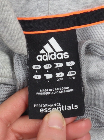 Mens UK Size L adidas Grey Pullover Hoodie