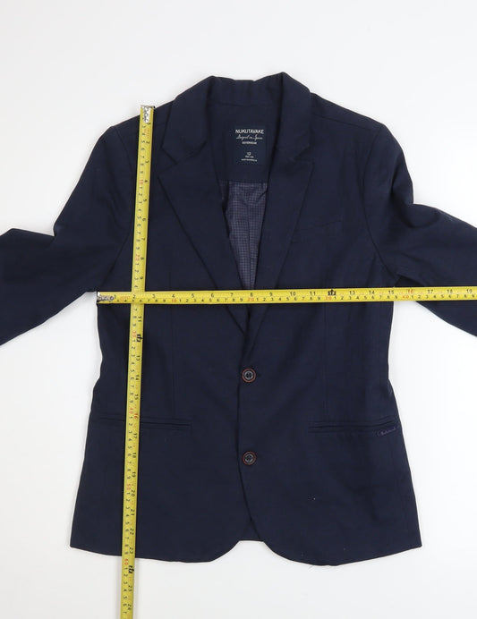 Nukutavake Teens Blue Cotton Blazer Jacket Size 12 Regular