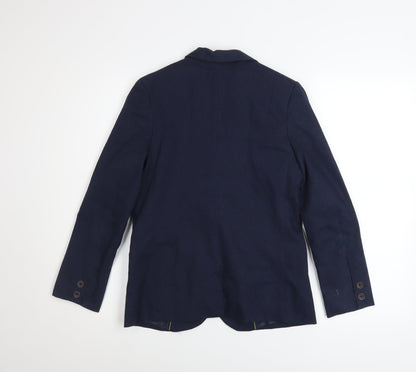 Nukutavake Teens Blue Cotton Blazer Jacket Size 12 Regular