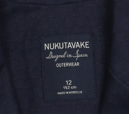 Nukutavake Teens Blue Cotton Blazer Jacket Size 12 Regular