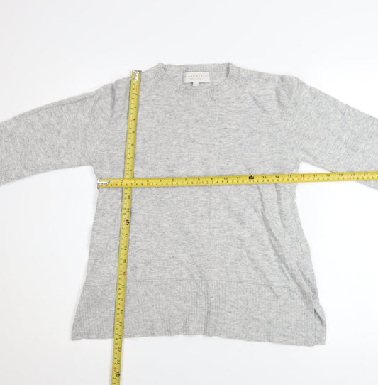 Womens UK Size S Bianco&Blu Grey Pullover Jumper