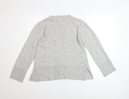 Womens UK Size S Bianco&Blu Grey Pullover Jumper