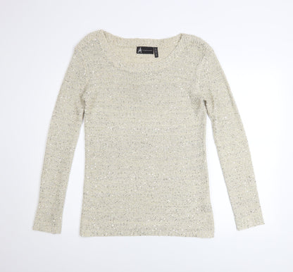 Womens UK Size 10 Atmosphere Beige Pullover Jumper