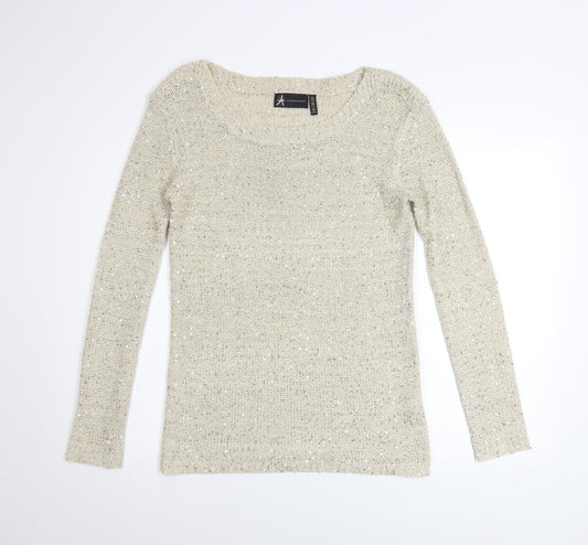 Womens UK Size 10 Atmosphere Beige Pullover Jumper