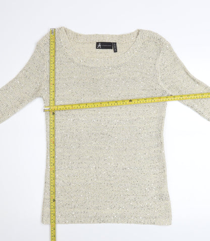 Womens UK Size 10 Atmosphere Beige Pullover Jumper