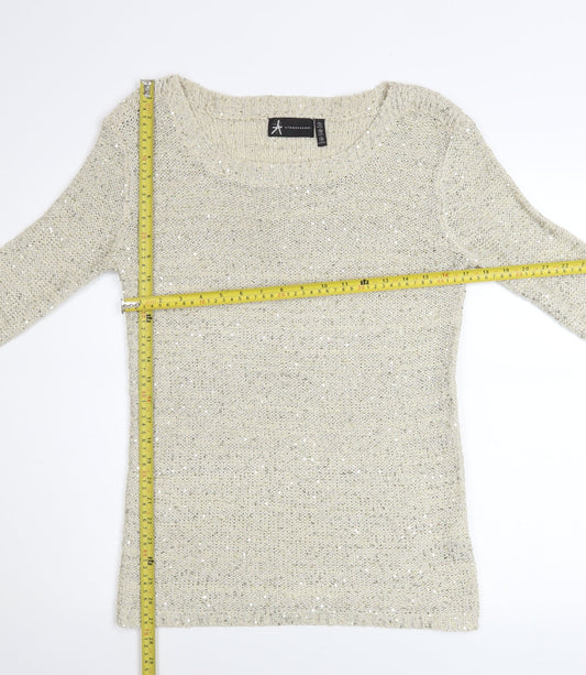 Womens UK Size 10 Atmosphere Beige Pullover Jumper