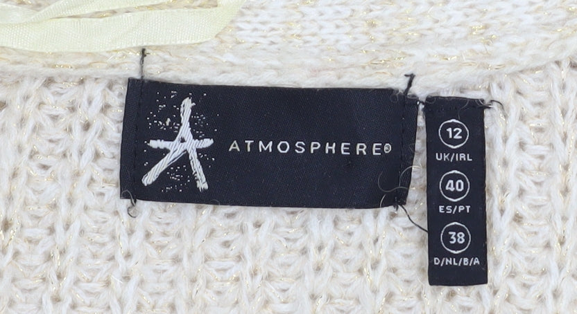 Womens UK Size 12 Atmosphere Beige Cardigan Jumper