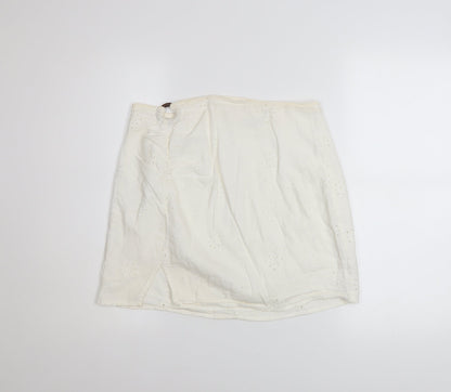 Womens UK Size M Bershka A-Line Cotton Skirt