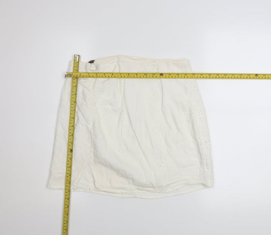 Womens UK Size M Bershka A-Line Cotton Skirt