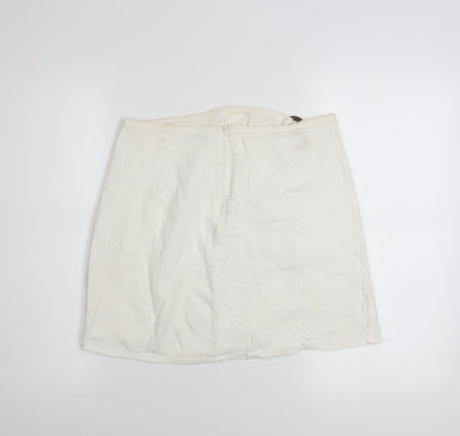 Womens UK Size M Bershka A-Line Cotton Skirt