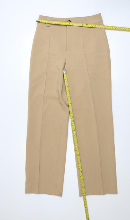 Womens UK Size M Zara Regular Fit Chino Beige Trousers