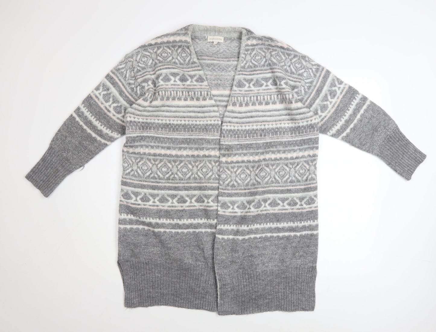 Womens UK Size M Monsoon Grey Cardigan Jumper