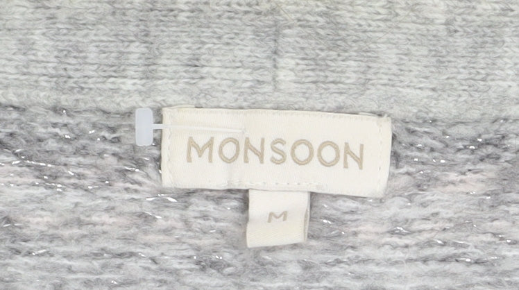 Womens UK Size M Monsoon Grey Cardigan Jumper