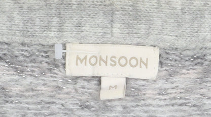 Womens UK Size M Monsoon Grey Cardigan Jumper