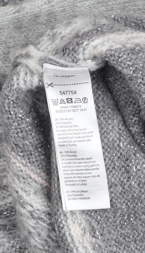 Womens UK Size M Monsoon Grey Cardigan Jumper