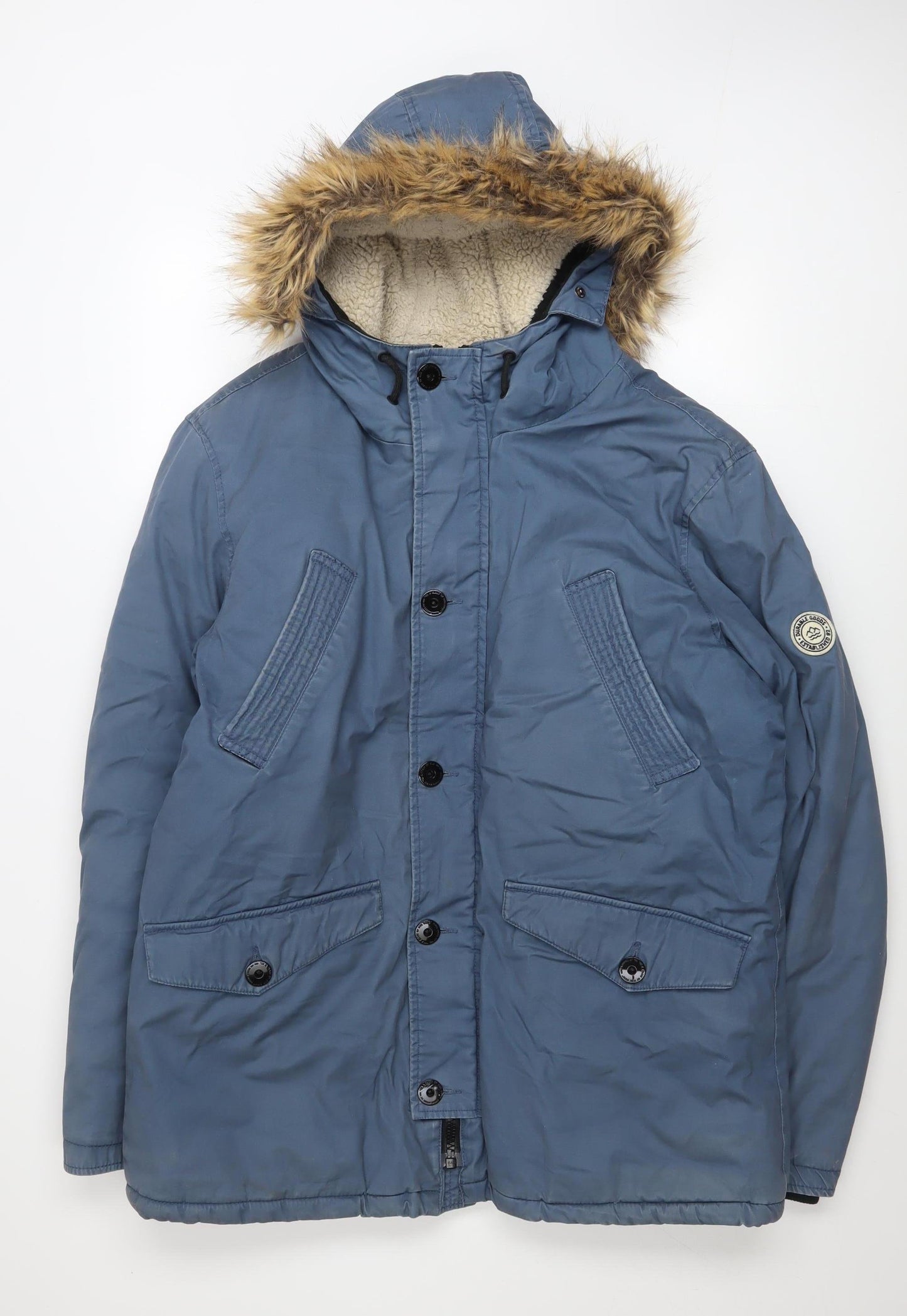 Mens UK Size L NEXT Blue Parka Coat