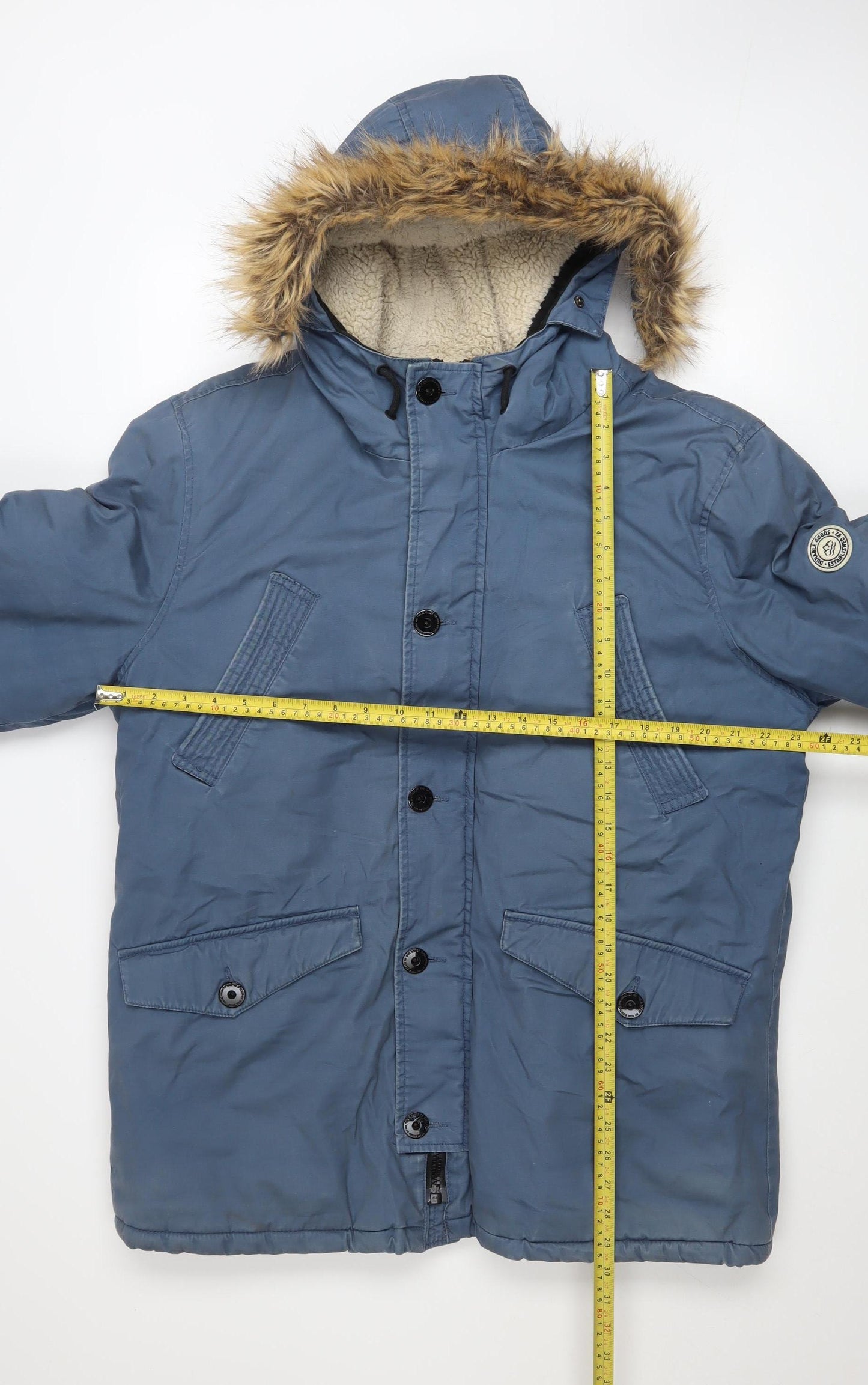 Mens UK Size L NEXT Blue Parka Coat