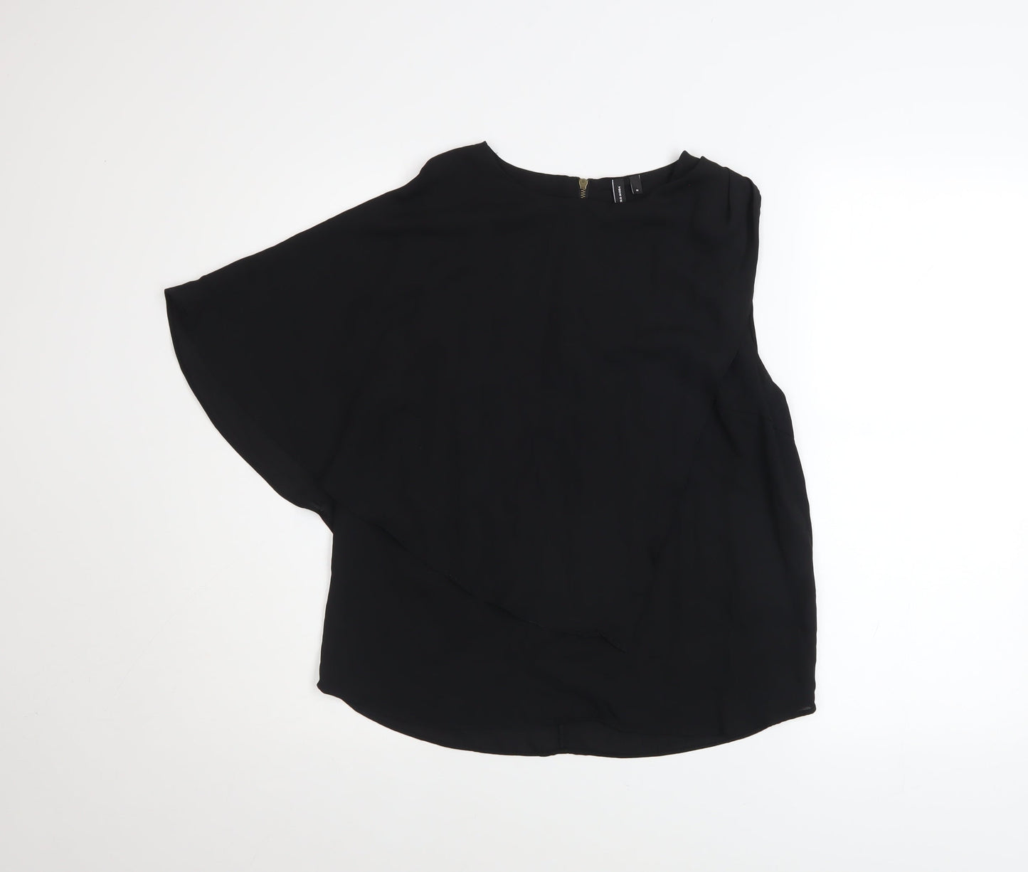 Womens UK Size M VERO MODA Black Wrap Blouse