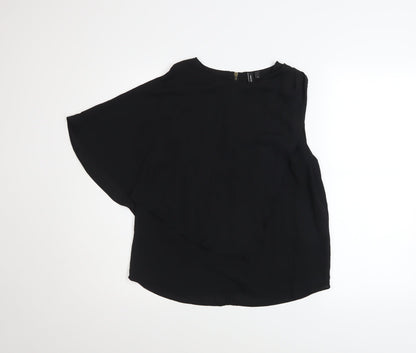 Womens UK Size M VERO MODA Black Wrap Blouse