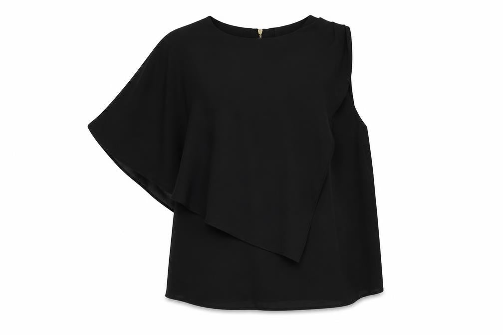 Womens UK Size M VERO MODA Black Wrap Blouse