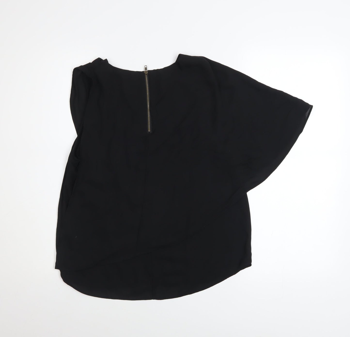 Womens UK Size M VERO MODA Black Wrap Blouse