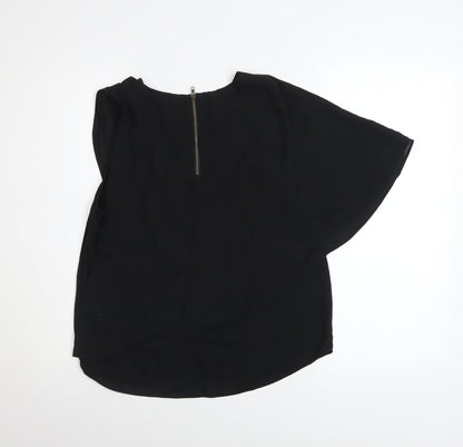 Womens UK Size M VERO MODA Black Wrap Blouse