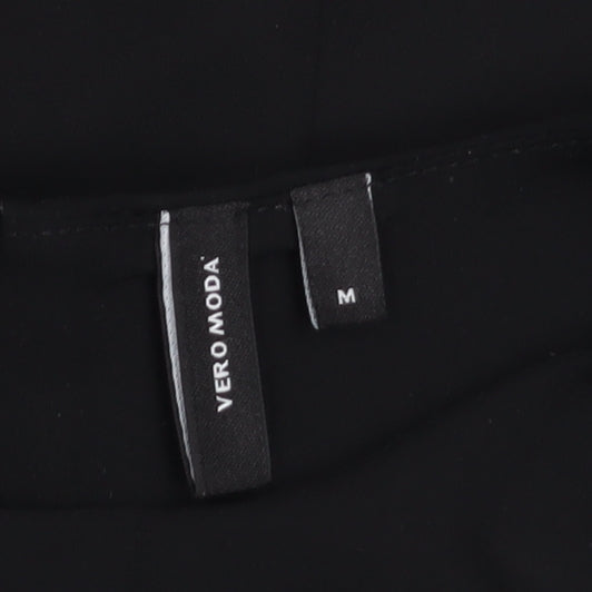 Womens UK Size M VERO MODA Black Wrap Blouse