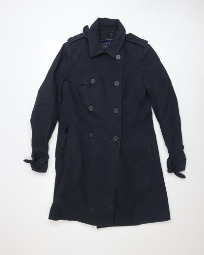 Womens UK Size 10 Jack Wills Blue Trench Coat