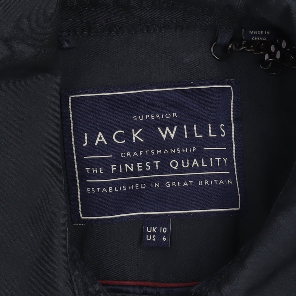 Womens UK Size 10 Jack Wills Blue Trench Coat