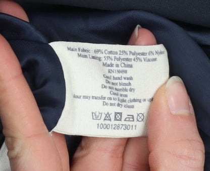 Womens UK Size 10 Jack Wills Blue Trench Coat