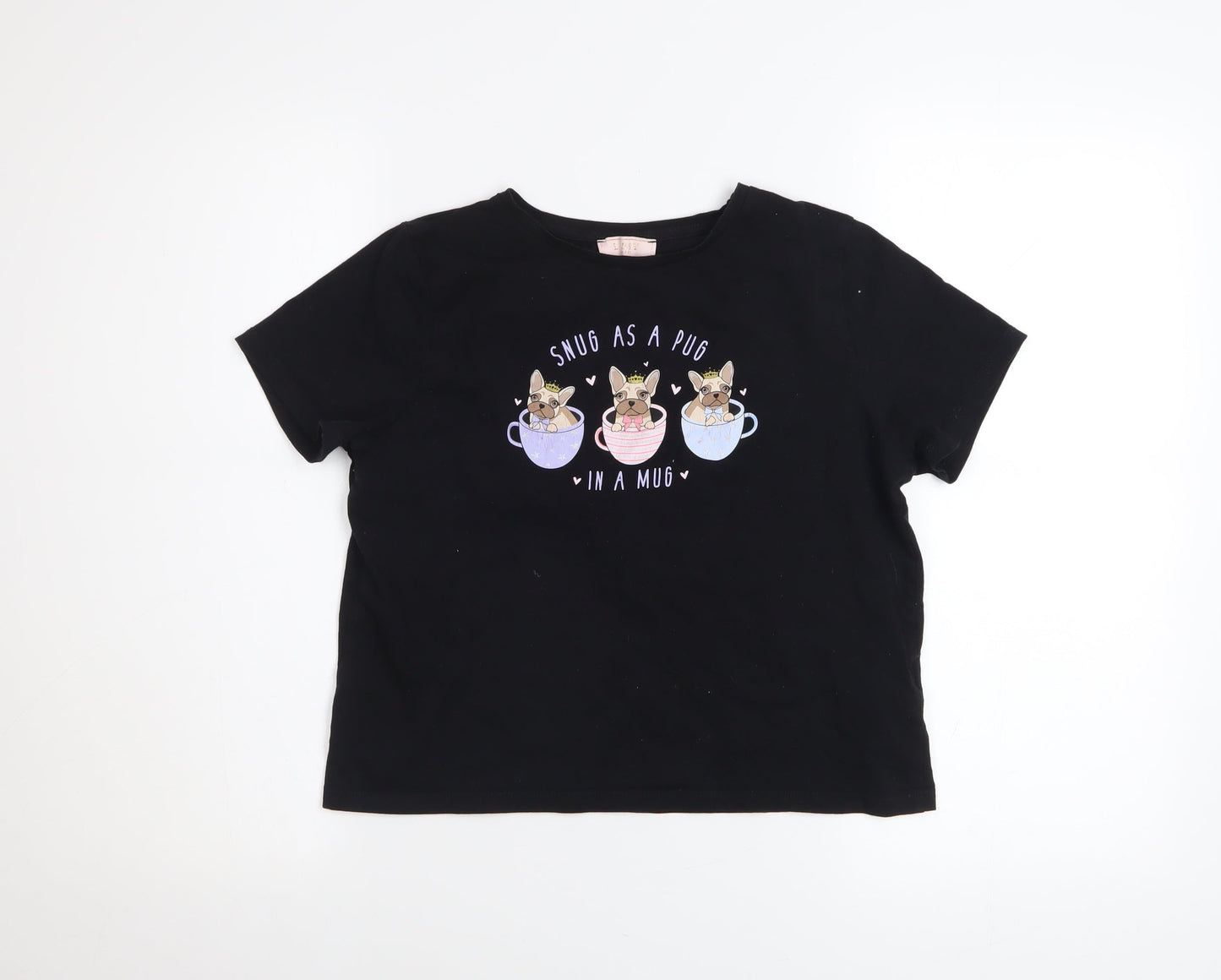 Girls UK Size 13-14 Years Lipsy Black Basic T-Shirt