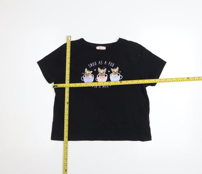 Girls UK Size 13-14 Years Lipsy Black Basic T-Shirt