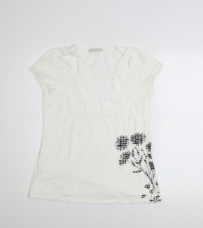 Womens UK Size 10 Maloka White Tunic Blouse