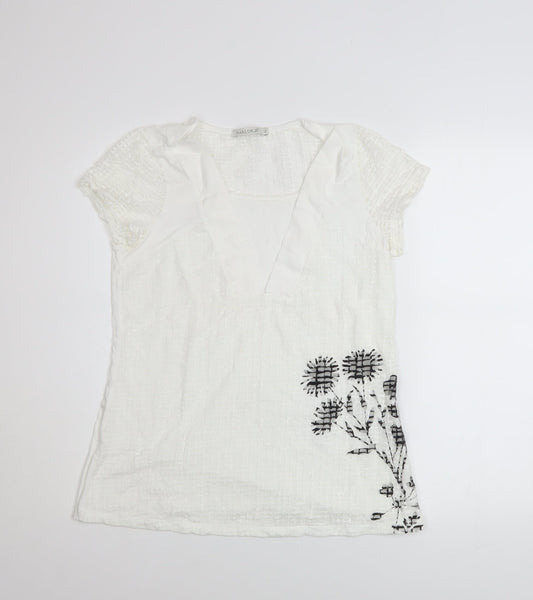 Womens UK Size 10 Maloka White Tunic Blouse