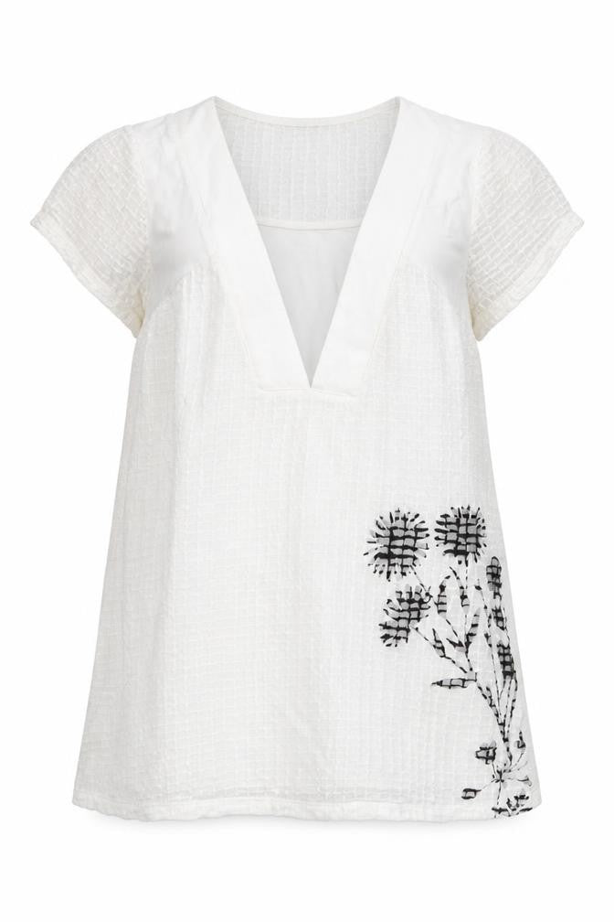 Womens UK Size 10 Maloka White Tunic Blouse