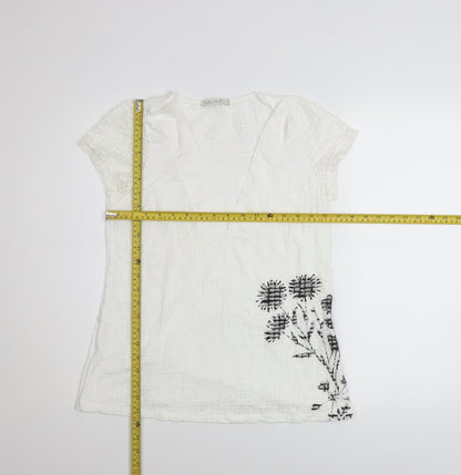 Womens UK Size 10 Maloka White Tunic Blouse