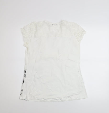 Womens UK Size 10 Maloka White Tunic Blouse