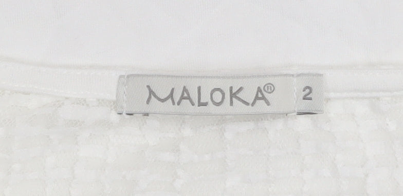 Womens UK Size 10 Maloka White Tunic Blouse