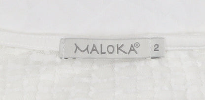 Womens UK Size 10 Maloka White Tunic Blouse