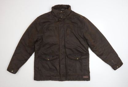 Mens UK Size M Weird Fish Brown Parka Coat