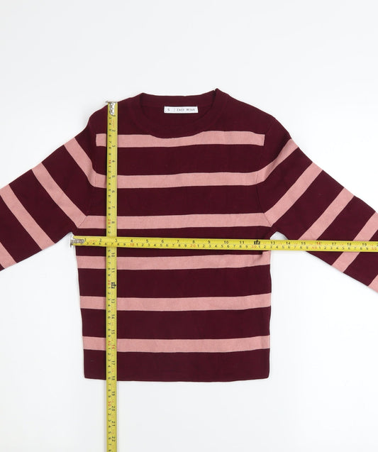 Womens UK Size S Easy Wear Red Pullover Sweatshirt