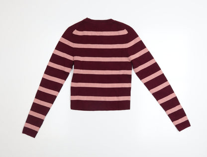 Womens UK Size S Easy Wear Red Pullover Sweatshirt