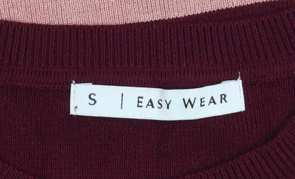 Womens UK Size S Easy Wear Red Pullover Sweatshirt