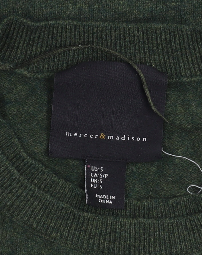 Mens UK Size S Mercer & Madison Green Pullover Jumper
