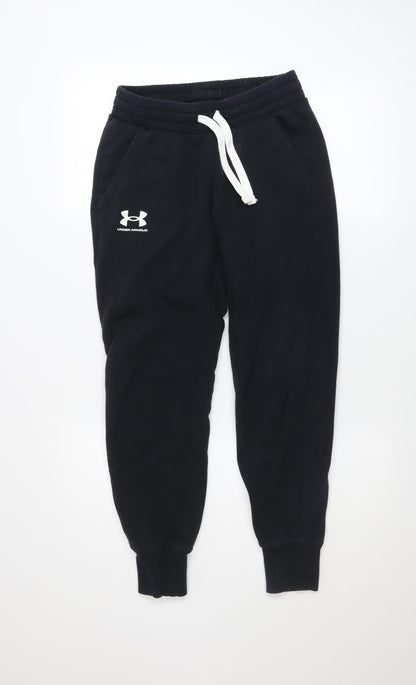 Mens UK Size XS Under armour Relaxed Fit Jogger Black Trousers